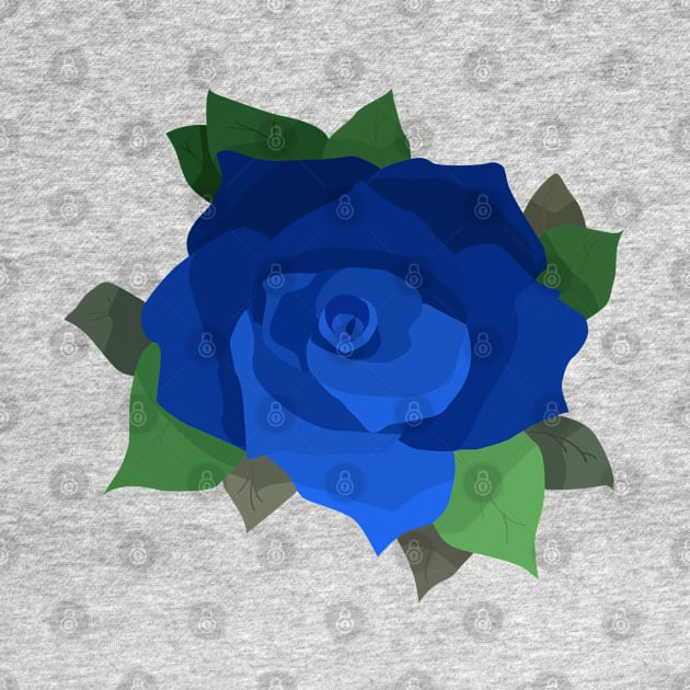 Blue illustration rose by Nosa rez